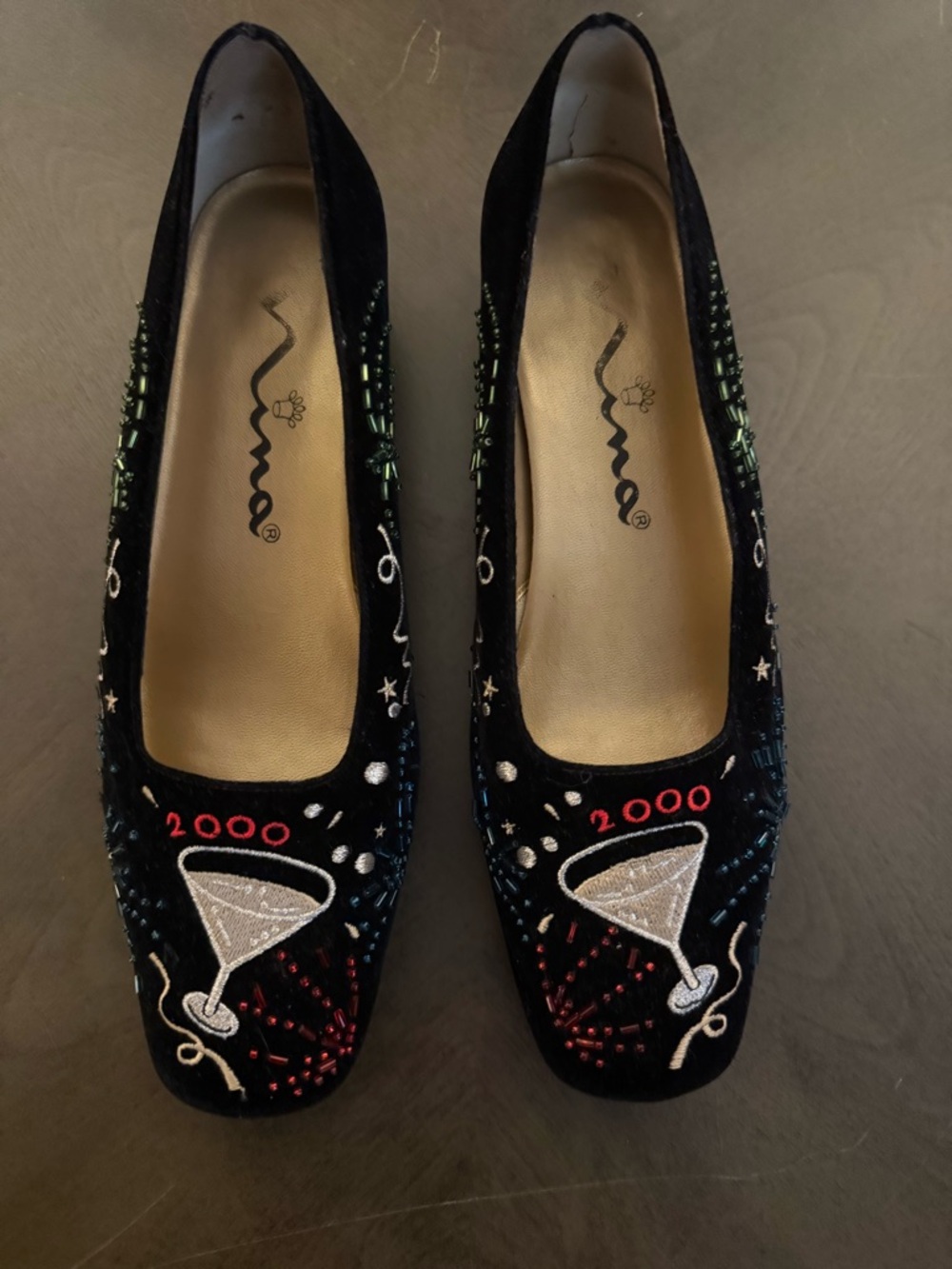 Vintage Nina Y2K Beaded Velvet Women’s Loafers